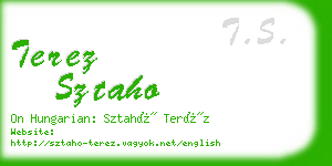 terez sztaho business card